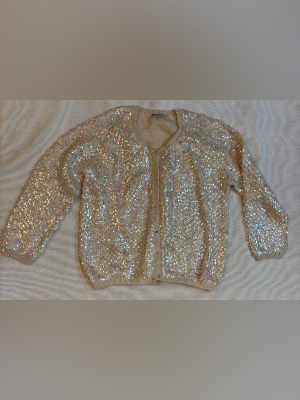 Saks Fifth Avenue Iridescent Sequin Cardigan - Ivory